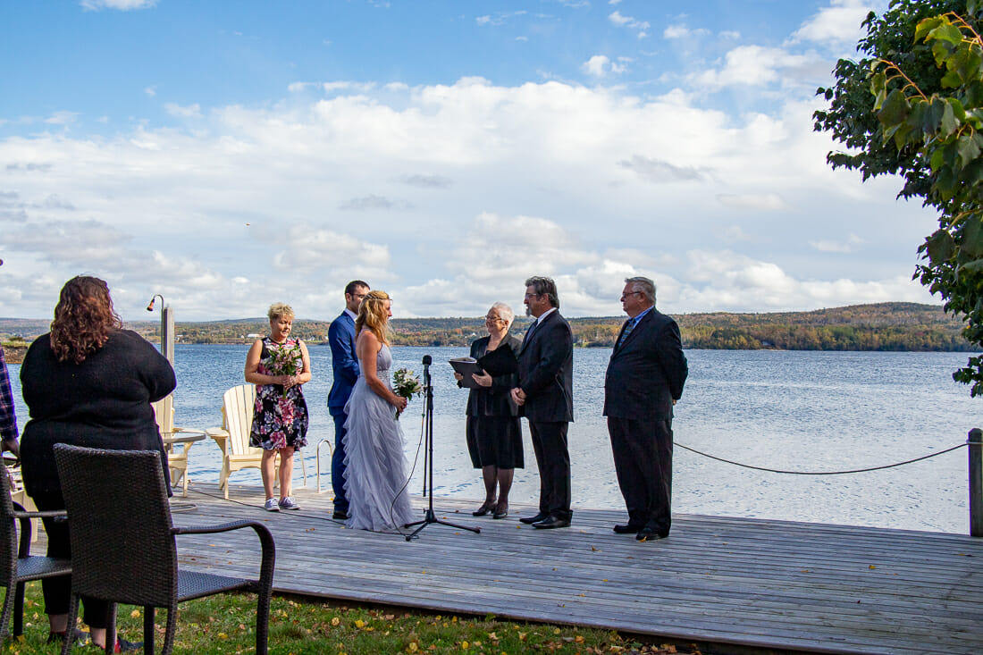 A photo from the Cummings wedding held in Annapolis Royal, NS on a beautiful sunny day