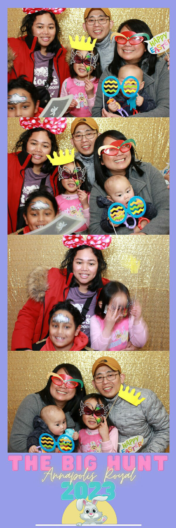 A photobooth Strip from the 2023 Eggstravaganza easter event.