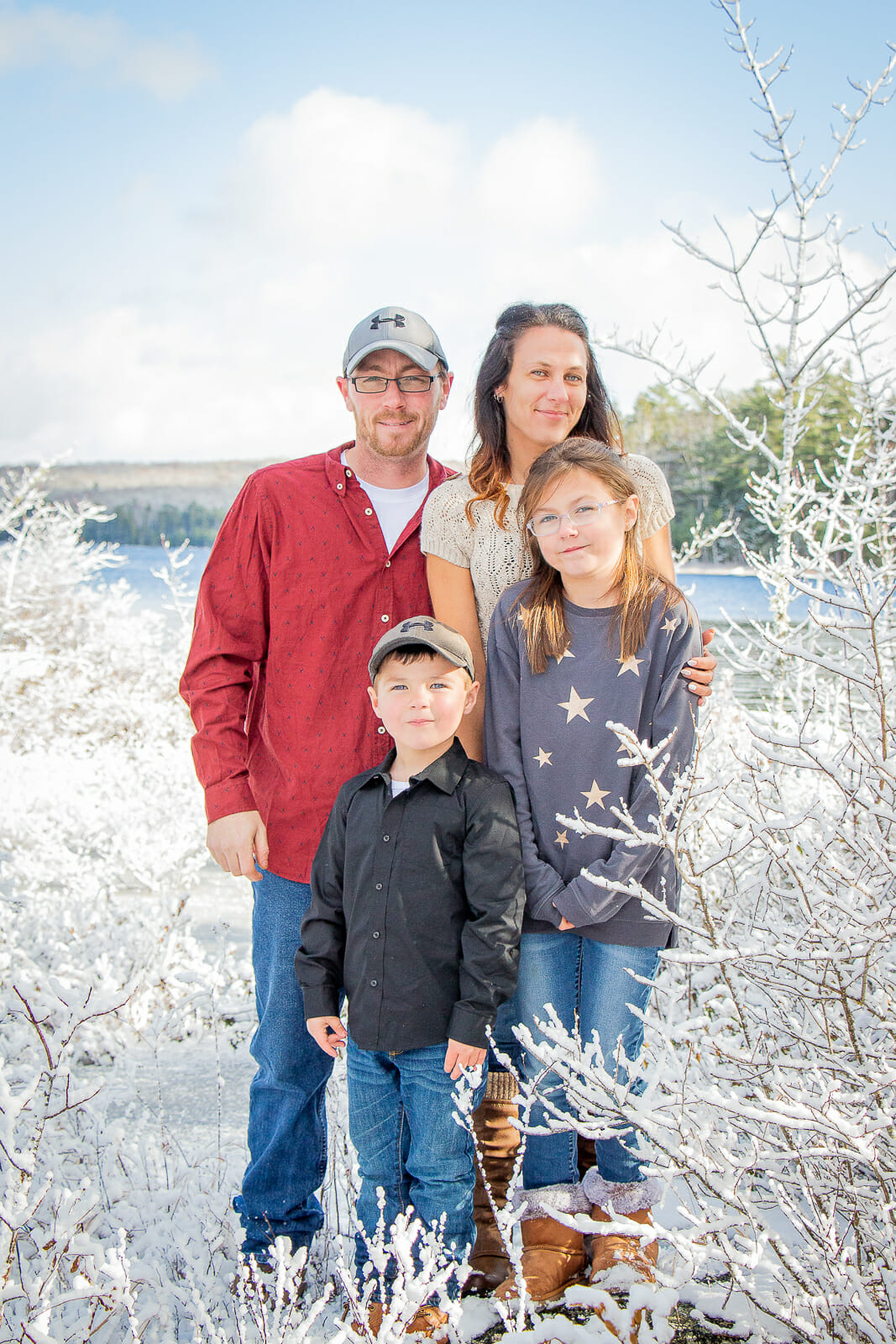 A photo from the Gillis Family Photoshoot, shot in Mickey Hill, Nova Scotia on a chilly winter morning